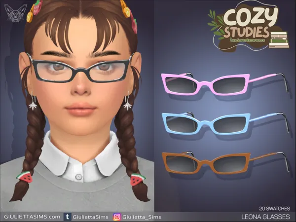 Alpha Leona Glasses Kids - The Sims 4 Custom Content