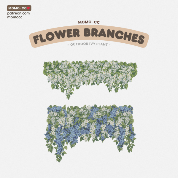Maxis Match MOMO FLOWER BRANCHES IVY by simsfinds - The Sims 4 Custom Content
