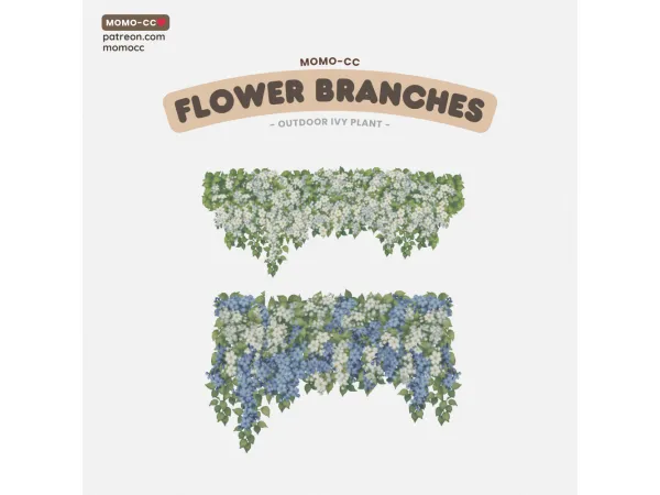 Maxis Match MOMO FLOWER BRANCHES IVY - The Sims 4 Custom Content