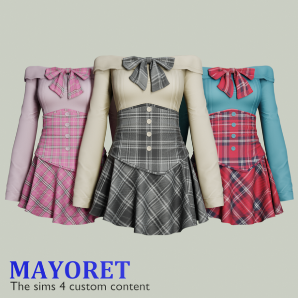 Alpha Haruka dress by mayoret - The Sims 4 Custom Content