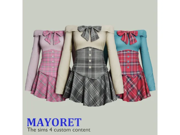 Alpha Haruka dress by Mayoret - The Sims 4 Custom Content
