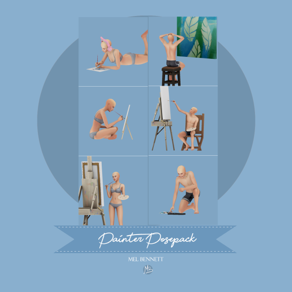 Mix Painter Posepack by melbennett - The Sims 4 Custom Content