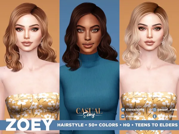 Alpha Zoey Hairstyle - The Sims 4 Custom Content