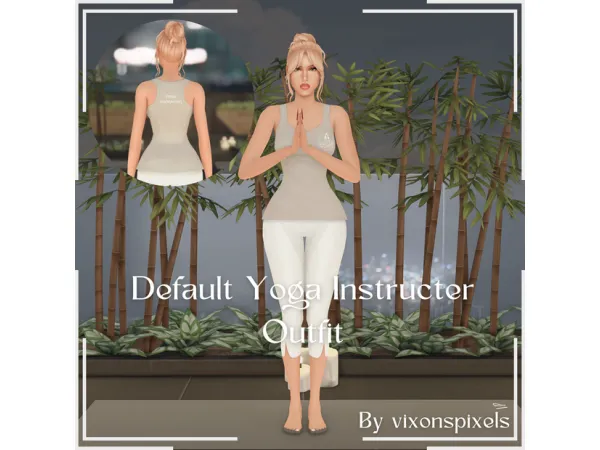 Mix Default Yoga Instructor Outfit by Vixonspixels - The Sims 4 Custom Content