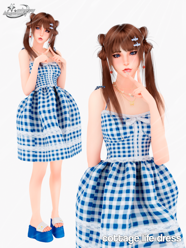Alpha COTTAGE LIFE DRESS by ohmybunnny2 - The Sims 4 Custom Content