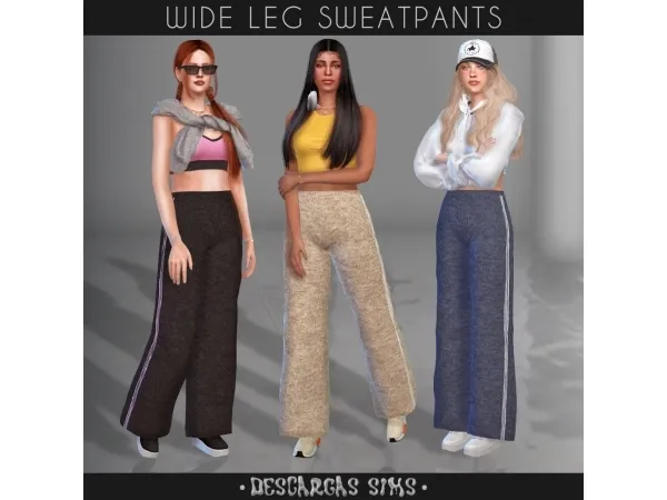 Alpha Wide Leg Sweatpants - The Sims 4 Custom Content