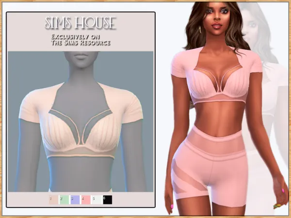 Maxis Match WOMEN'S FITNESS SUIT TOP by Sims_House - The Sims 4 Custom Content