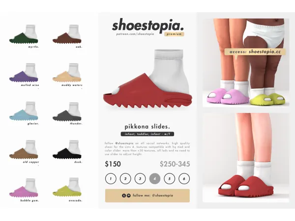Alpha Shoestopia pikkon slid child toddler infant version - The Sims 4 Custom Content