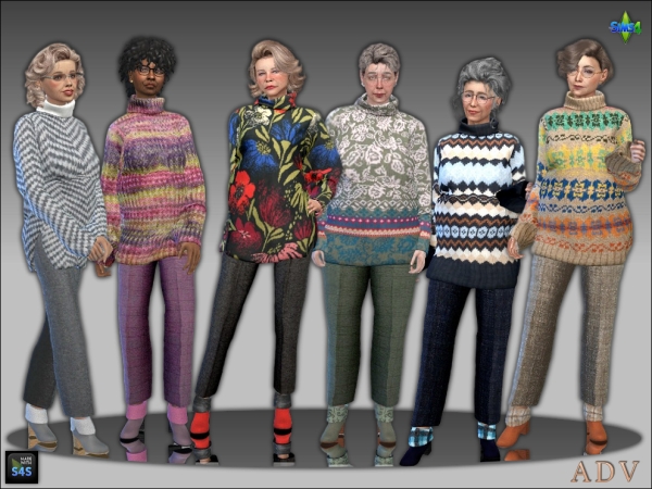 Mix Outfits for elder adults and seniors by artedellavita_mabra - The Sims 4 Custom Content