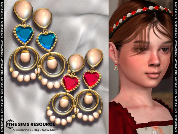 Alpha aesthetic earrings NB107 V3 CHILD VERSION by Mydarling20 - The Sims 4 Custom Content