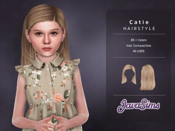 Alpha Catie (Child Hairstyle) by JavaSims - The Sims 4 Custom Content