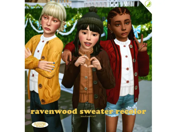 Maxis Match Frilly Sweater Plain Recolor by woodlandtrait - The Sims 4 Custom Content