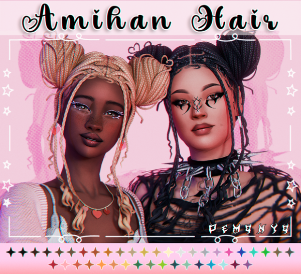 Maxis Match AMIHAN HAIR by simsfinds - The Sims 4 Custom Content
