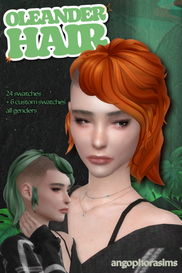 Maxis Match Oleander Hair by angophorasims - The Sims 4 Custom Content