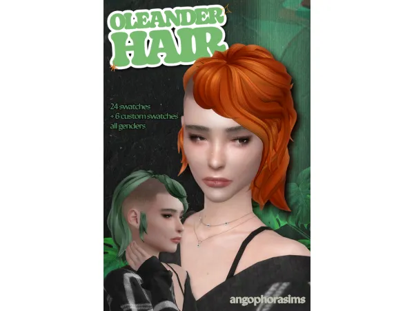 Maxis Match Oleander Hair by angophorasims - The Sims 4 Custom Content