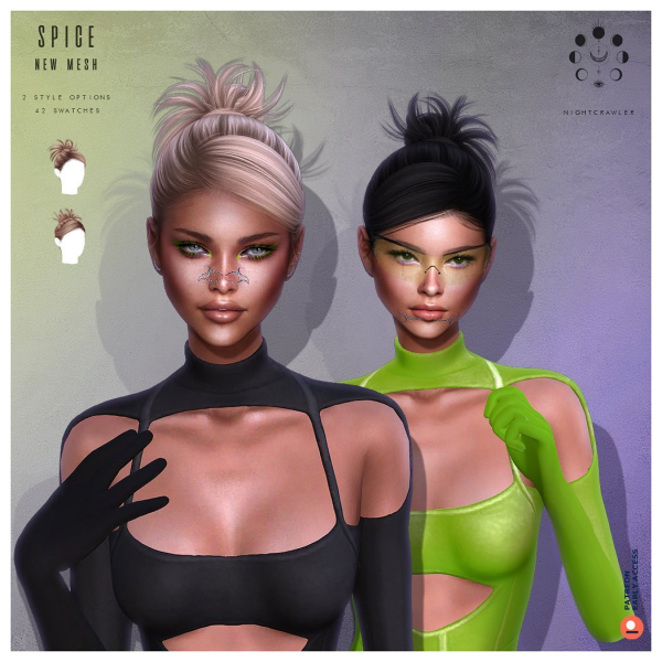 Alpha SPICE HAIR by nightcrawler - The Sims 4 Custom Content