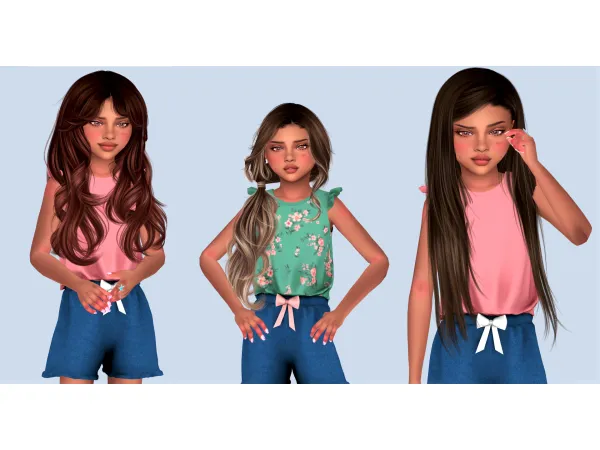 Alpha DOUX EXPRESSO HATTIE AND WHIPLASH HAIRS CONVERSION FOR CHILD by yourjinworld - The Sims 4 Custom Content