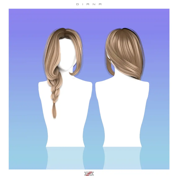 Alpha LEXEL Diana (hairstyle) by lexel - The Sims 4 Custom Content