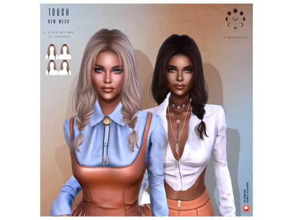 Alpha TOUCH HAIR - The Sims 4 Custom Content