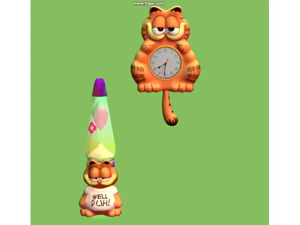 Garfield Lava Lamp and Wall Clock by jacky93sims - The Sims 2 Custom Content