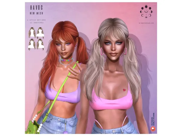 Alpha HAVOC HAIR - The Sims 4 Custom Content