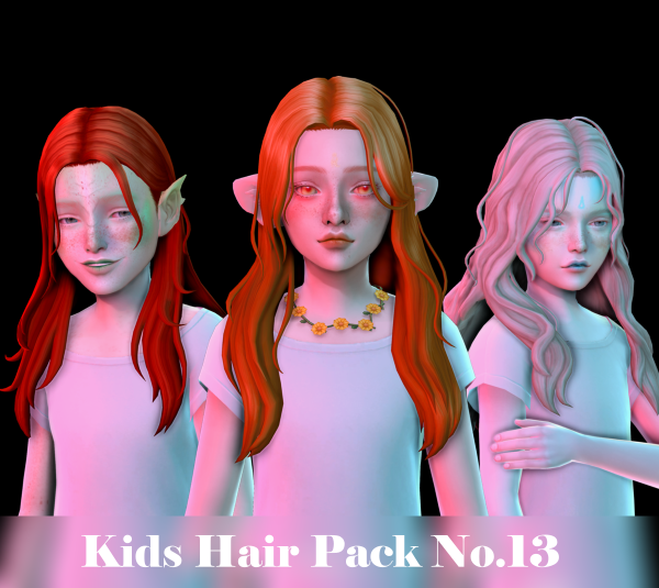 Maxis Match Kids Hair Pack No13 by simsfinds - The Sims 4 Custom Content