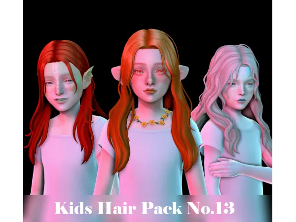 Maxis Match Kids Hair Pack No13 by sunivaa - The Sims 4 Custom Content