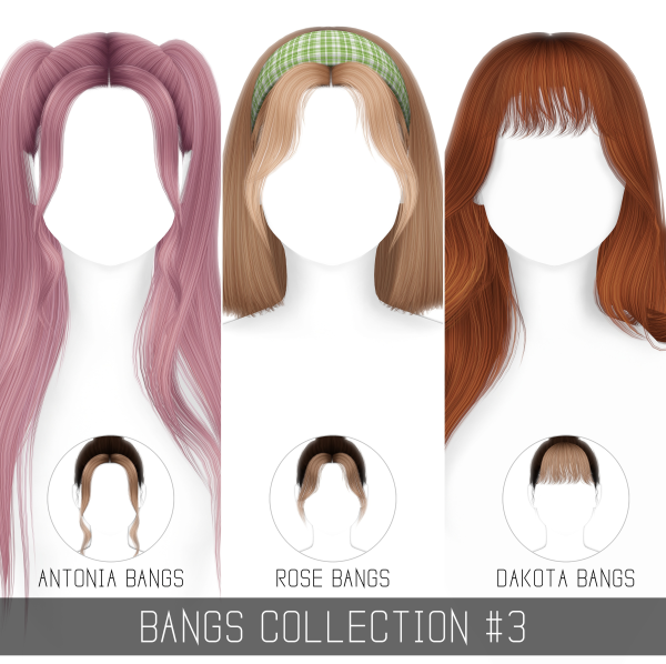 Alpha BANGS COLLECTION 3 by simsfinds - The Sims 4 Custom Content