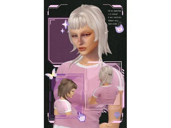 Maxis Match Orchid Hair by angophorasims - The Sims 4 Custom Content
