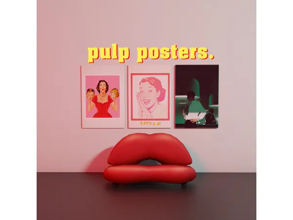 Maxis Match pulp posters by vevisims - The Sims 4 Custom Content