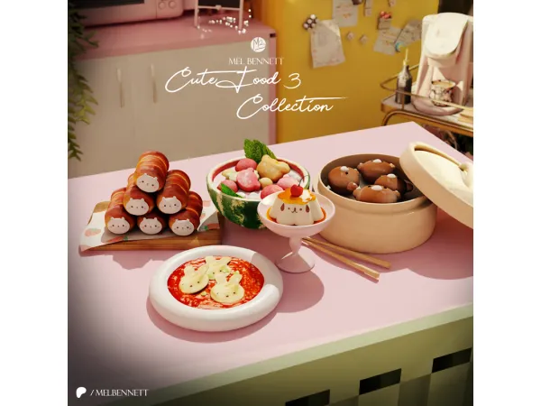 Mix Cute Food III Collection - The Sims 4 Custom Content