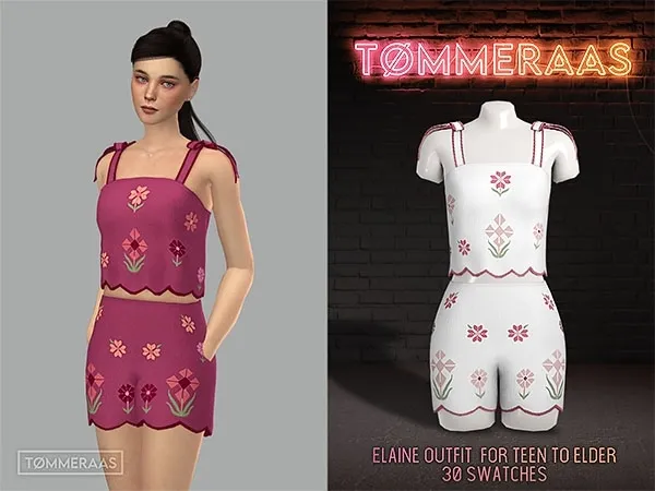 Alpha TØMMERAAS Elaine Outfit for Teen to Elder (84) by tommeraas - The Sims 4 Custom Content