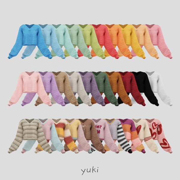 Mix Yuki Top by simsfinds - The Sims 4 Custom Content