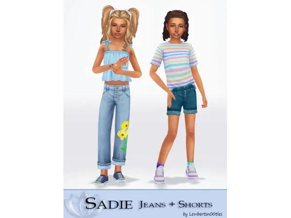 Maxis Match Sadie Jeans Shorts by LewbertSn00tles - The Sims 4 Custom Content
