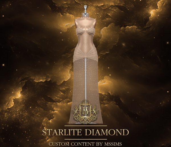 Alpha STARLITE DIAMOND DRESS by simsfinds - The Sims 4 Custom Content