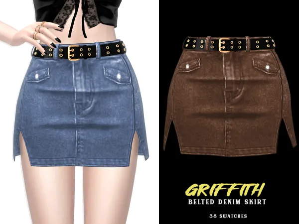 Alpha Griffith Denim Skirt - The Sims 4 Custom Content