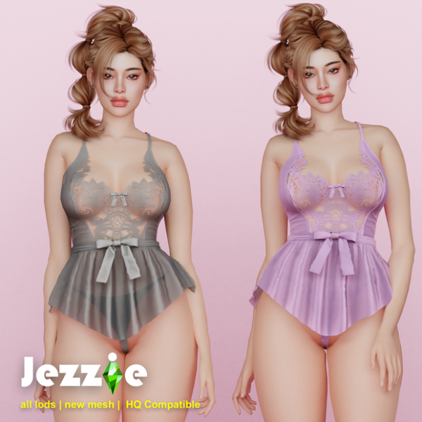 Alpha Sheina Dress by jezziets4 - The Sims 4 Custom Content