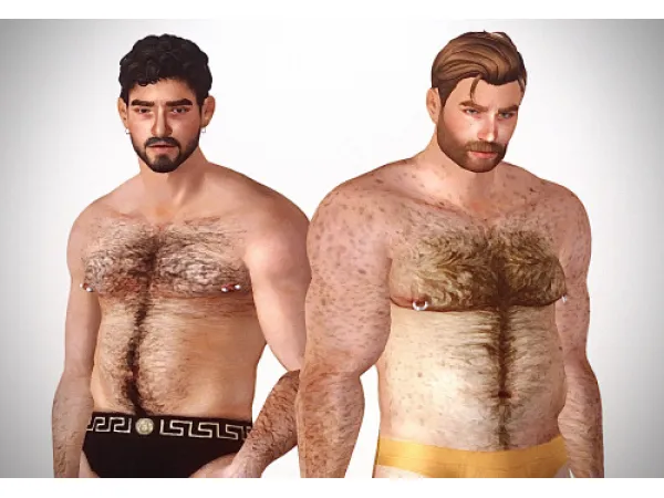 Bartosz Bear Torso 20 with piercings by cosmicmasks - The Sims 3 Custom Content
