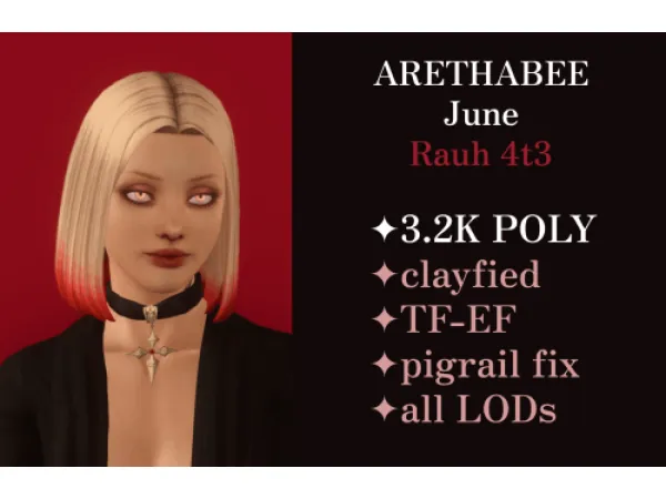 Arethabeeu2019s June hairstyle converted for by rauh - The Sims 3 Custom Content