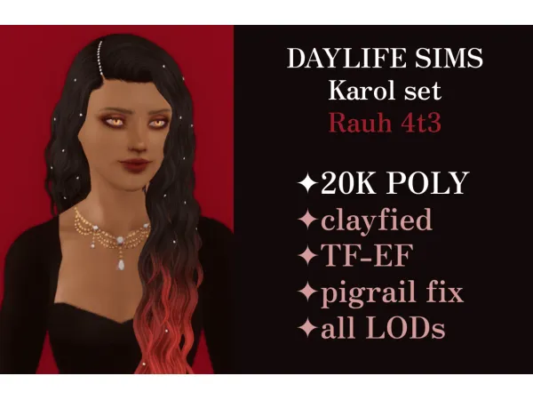 Daylife Simss Karol hair set converted for by simsfinds - The Sims 3 Custom Content