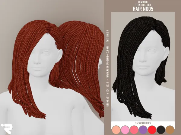 Alpha AF HAIR N005 - The Sims 4 Custom Content