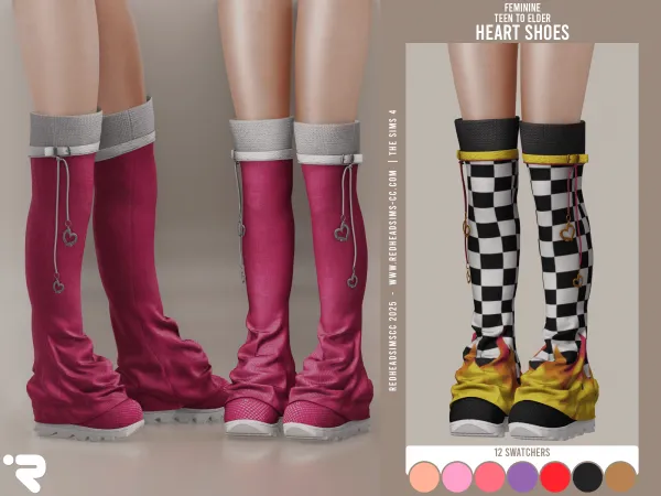 Alpha HEART SHOES - The Sims 4 Custom Content