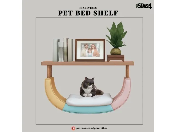 Alpha Pet Bed Shelf - The Sims 4 Custom Content