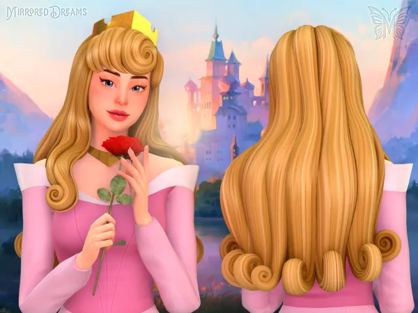 Maxis Match Hair Princess Aurora Crown Necklace - The Sims 4 Custom Content