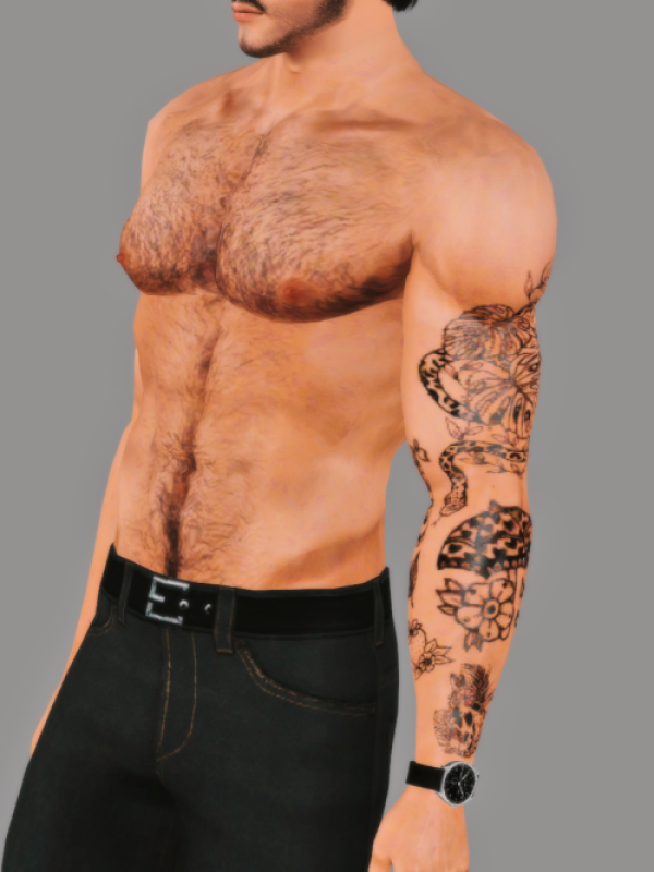 Monstera tattoo by simsfinds - The Sims 3 Custom Content