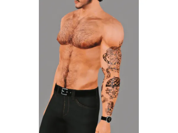 Monstera tattoo by honeywinesims - The Sims 3 Custom Content