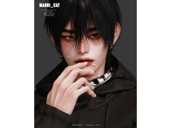 Alpha [Maoni_cat] TS Labret No3 - The Sims 4 Custom Content