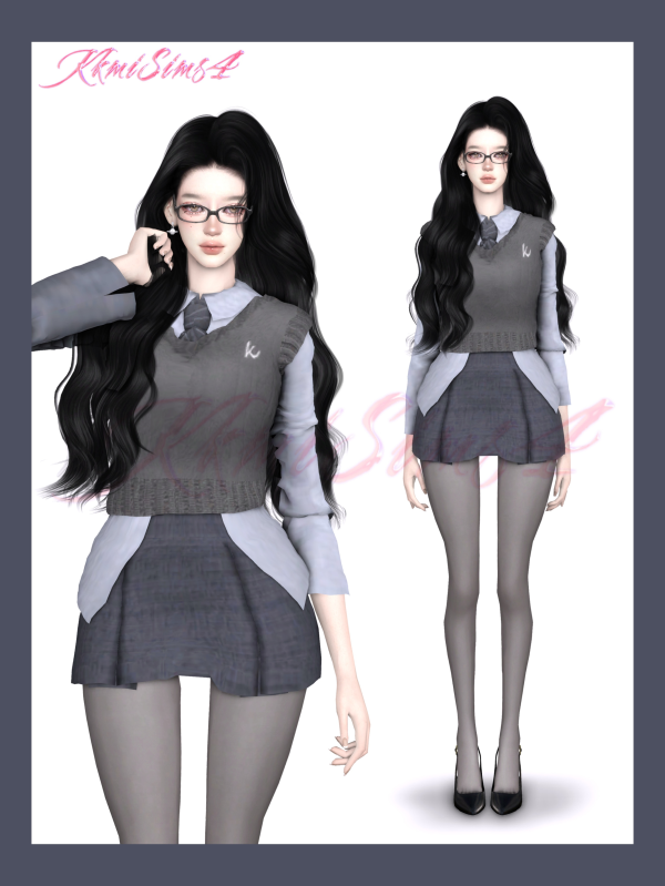 Mix Preppy look Pantyhose by simsfinds - The Sims 4 Custom Content