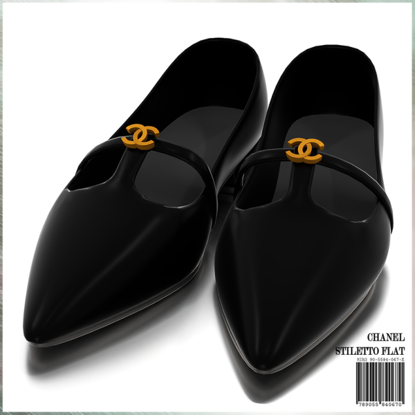 Alpha CHANEL Stiletto Flat by simsfinds - The Sims 4 Custom Content