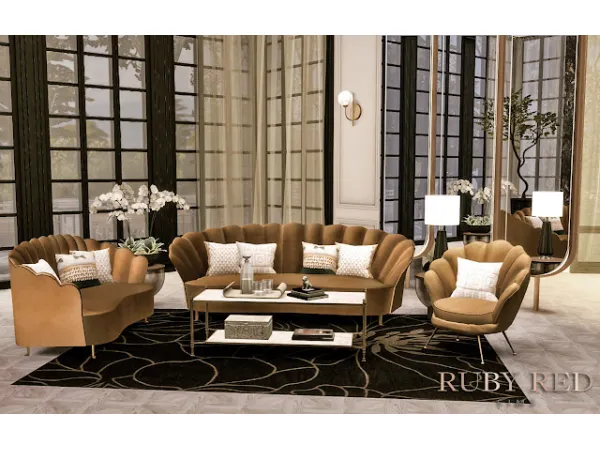 Alpha Autumn Living Room Set by RubyRed1023 - The Sims 4 Custom Content